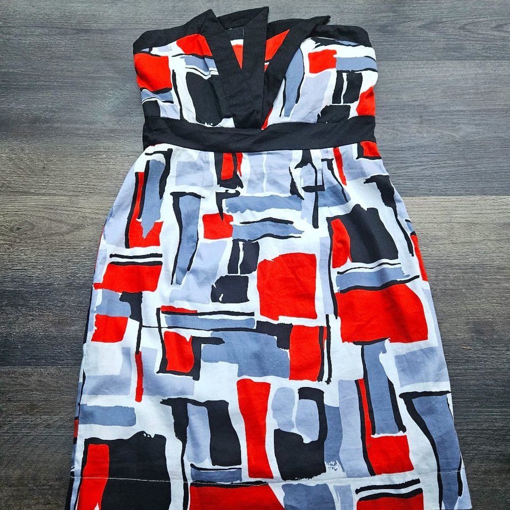 Strapless Artistic Styled Mini Dress